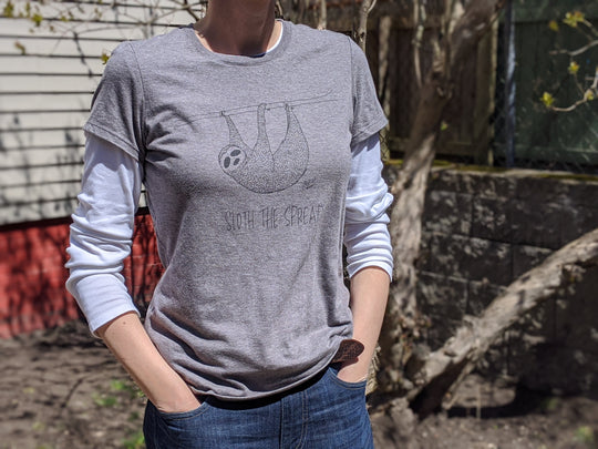 T-shirts that sloth the spread and help feed hungry Mainers.